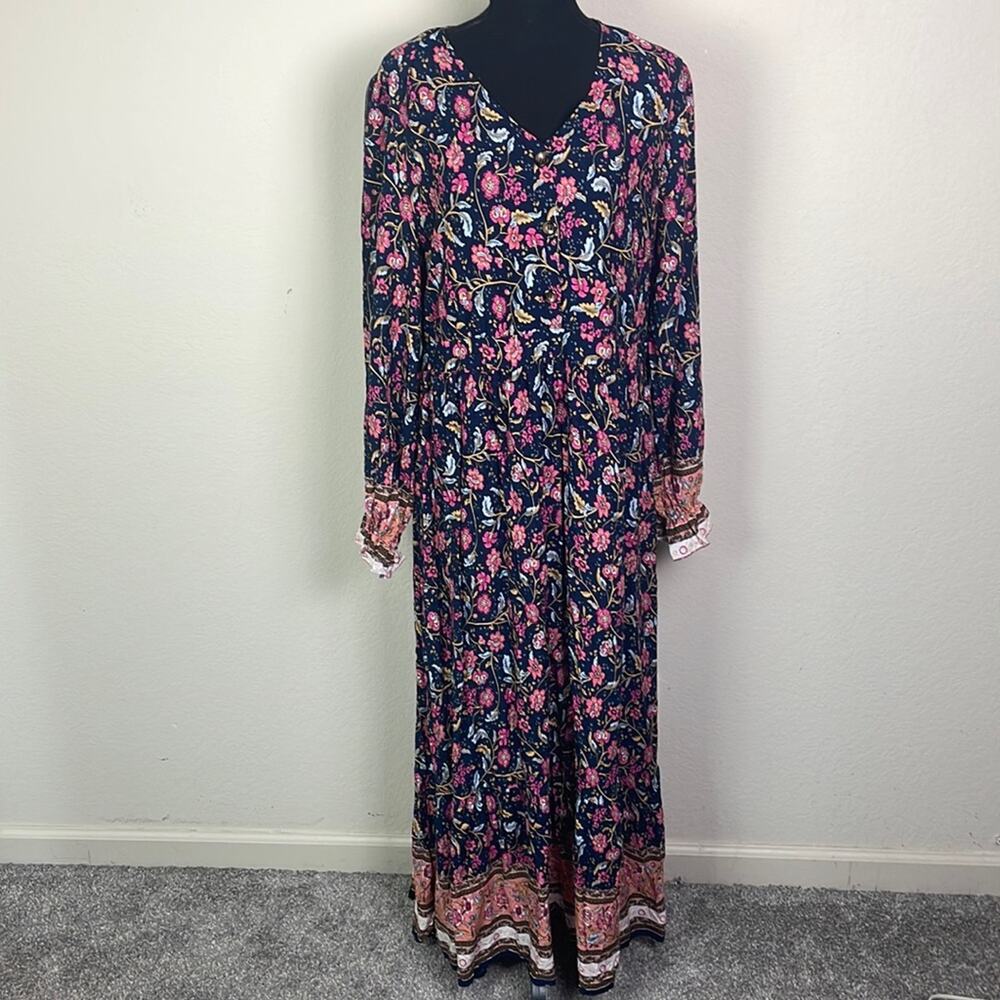 New! Pretty Garden boho floral maxi dress women’s XL